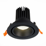 Фото 4 ST705.448.10 Св-к встр. Черный LED 1*10W 4000K 750Lm Ra>90 38° IP20 D102xH85 170-240V Встраиваемые светильники