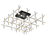 Фото 3 Потолочный светильник Molecular 36 black/gold