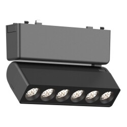 Фото ST675.436.06 Магнитный трековый светильник Черный LED 1*6W 3000K 360Lm Ra>90 IP20 L122xW26xH80 48V SKYFLAT