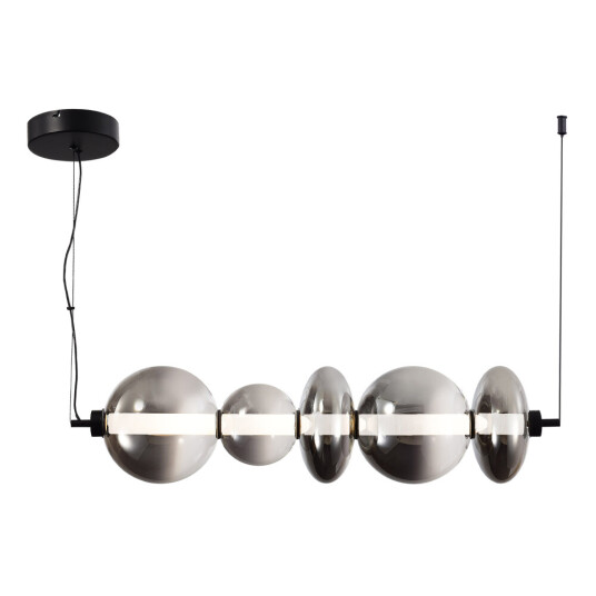 Фото SL6119.413.40 Светильник подвесной ST-Luce Черный/Дымчато-Серый LED 1*40W 3000K ПЕРЛИНА