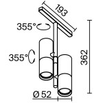 Фото 5 Трековый светильник Technical TR005-4-2X12W-DS-B