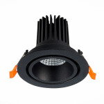 Фото 2 ST705.438.10 Св-к встр. Черный LED 1*10W 3000K 750Lm Ra>90 38° IP20 D102xH85 170-240V Встраиваемые светильники