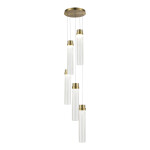 Фото SL6236.303.05 Светильник подвесной ST-Luce Латунь/Прозрачный LED 5*12W 4000K CHAMPAGNE