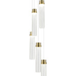 Фото 2 SL6236.303.05 Светильник подвесной ST-Luce Латунь/Прозрачный LED 5*12W 4000K CHAMPAGNE