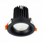 Фото ST703.438.10 Св-к встр. Черный LED 1*10W 3000K 900Lm Ra>90 38° IP20 D85xH75 170-240V Встраиваемые светильники