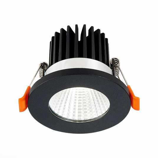 Фото ST704.448.10 Св-к встр. Черный LED 1*10W 4000K 900Lm Ra>90 38° IP20 D80xH60 170-240V Встраиваемые светильники