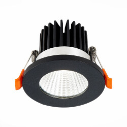 Фото ST704.448.10 Св-к встр. Черный LED 1*10W 4000K 900Lm Ra>90 38° IP20 D80xH60 170-240V Встраиваемые светильники