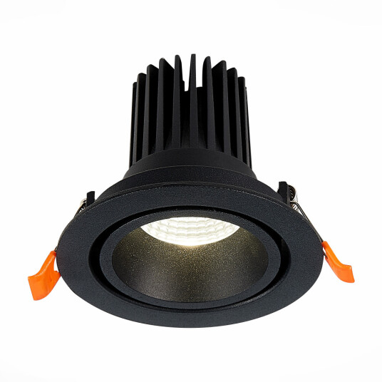 Фото ST705.438.10 Св-к встр. Черный LED 1*10W 3000K 750Lm Ra>90 38° IP20 D102xH85 170-240V Встраиваемые светильники