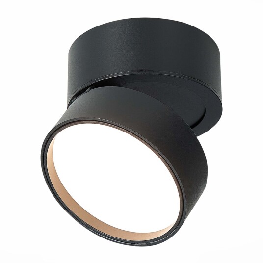 Фото ST651.432.14 Светильник потолочный поворотный Черный LED 1*14W 3000K 1 100Lm Ra>90 120° IP20 D105xH8 Накладные светильники