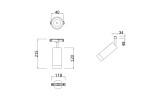 Фото 1 Трековый светильник Technical TR019-2-7W3K-MG