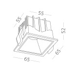 Фото 1 ST757.448.10S Св-к встр. Белый LED 1*10W 60° IP20 L65xW65xH52 85-265V В комплекте Встраиваемые светильники