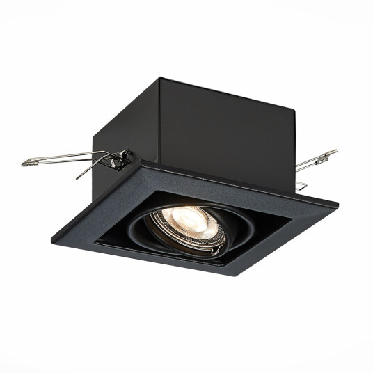 Фото ST250.448.01 Св-к встр. Черный GU10 1*50W  L126xW126xH70 220V Без ламп Встраиваемые светильники
